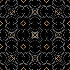 Abstract background pattern of pigs on black background. Seamless background for wallpaper, textures. Vector image. 