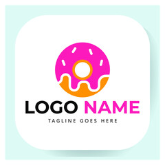donut food logo template illustration vector graphic