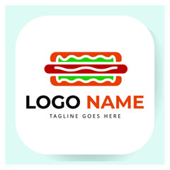 hot dog food logo template illustration vector graphic