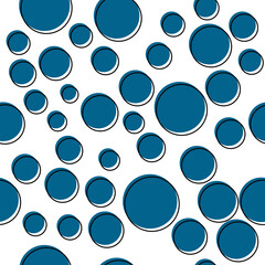 Blue simple bubbles. Seamless vector with round bubbles that repeat.