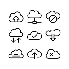 cloud set icon on white background	
