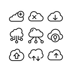 cloud set icon on white background	
