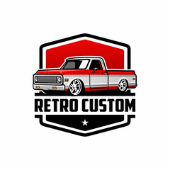 red american muscle pick up truck logo vector © winana