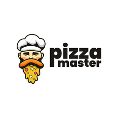 master pizza cartoon, logo design illustration