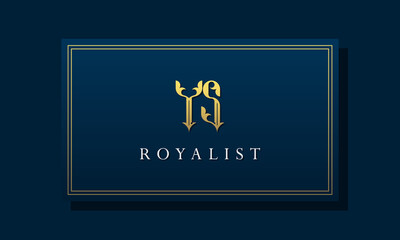 Royal vintage intial letter YS logo.