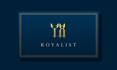 Royal vintage intial letter YX logo.