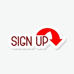 Sign up icon sticker isolated on white background