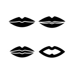 Lips icon illustration . Design Vector Template Illustration Sign And Symbol EPS 10 On White Background