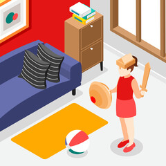 Cardboard Toys Isometric Background