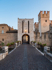 Sirmione Draw Bridge City Gate and Entrance to the Old Town in the Early Morning
