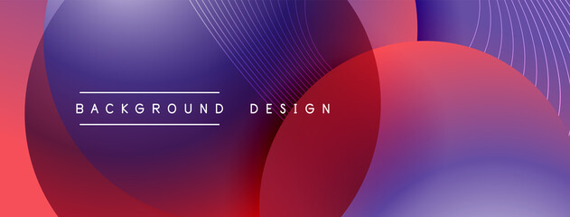 Gradient circles with shadows. Vector techno abstract background. Modern overlapping forms wallpaper background, design template