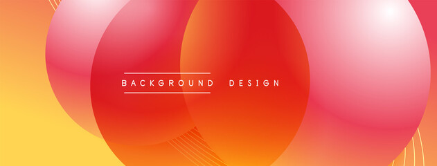 Gradient circles with shadows. Vector techno abstract background. Modern overlapping forms wallpaper background, design template