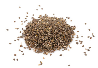 chia seeds isolated on white background