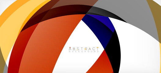 Obraz premium Color circle shapes, minimal geometric background. Trendy dynamic composition. Vector Illustration For Wallpaper, Banner, Background, Landing Page