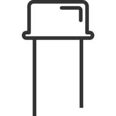 Fototapeta premium Crystal oscillator outline icon, electronic and circuit part accessories in main board