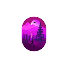 illustration of a purple mountain landscape background