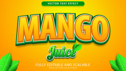 mango juice text effect editable eps file