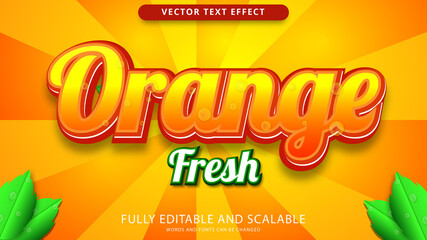 fresh orange text effect editable eps file