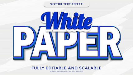 white paper text effect editable eps file