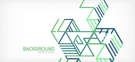 Abstract background. Color lines on white background. Linear abstract composition. Techno or business concept for wallpaper, banner, background, landing page