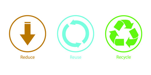 Illustration Reduce, Reuse, Recycle Sign Icon