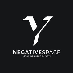 Y Letter Logo Negative Space