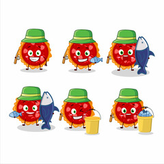 A fisherman strawberry tart cartoon picture catch a big fish