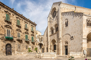 View at the Old Palace and Cathedral of Assumption of St.Mary in  Bitonto, Italy