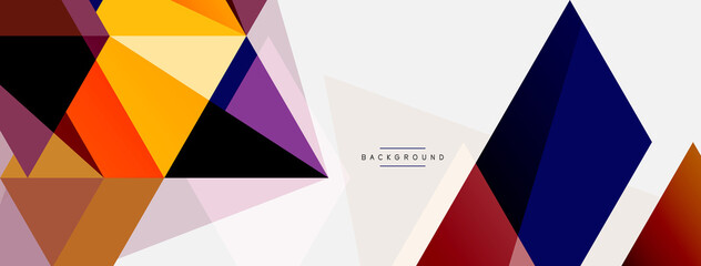 Fototapeta premium Color triangles composition, geometric abstract background. Techno or business concept, pattern for wallpaper, banner, background, landing page