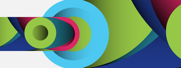 Obraz premium Abstract background. Minimal geometric circles and round style shapes with deep shadow effects. Trendy technology business template for wallpaper banner or background