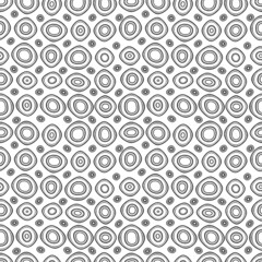 Seamless pattern, abstract shapes. Ovals and circles. Vector geometric background. 
