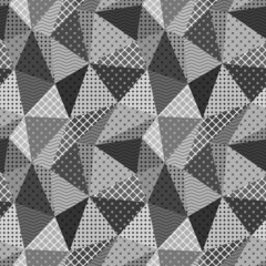 Seamless pattern. Mosaic, structure of triangles. Vector design.