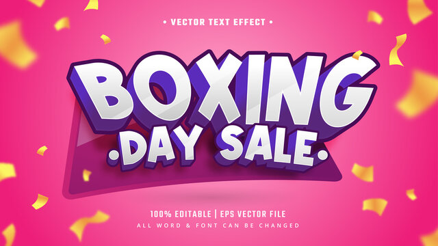 Boxing Day Sale 3d Text Style Effect