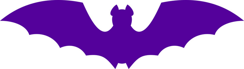 Halloween Flying bat silhouette. Flat vector illustration.