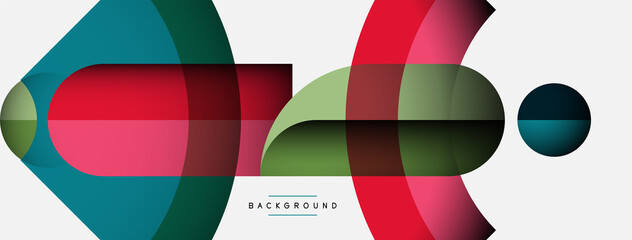 Trendy shapes, color minimal design composition, lines and shadows for wallpaper banner background or landing page