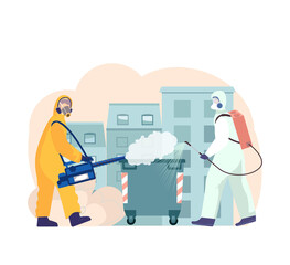 Street Disinfection Flat Composition