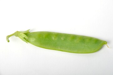 snow peas on white background
