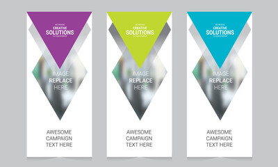 Roll up banner vector template
