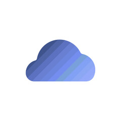 Cloud vector icon on white background. Vector blue cloud icon with halftone effect. Data collection concept. Cloud storage concept. Cloud simple logo. Vector illustration.