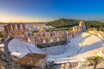 The theater of Herodion Atticus under the ruins of Acropolis, Athens, Greece.