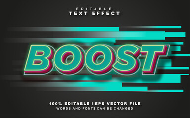 Boost Text Effect Free Vector