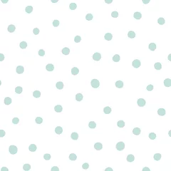 Fotobehang Geometrische vormen Polka dot naadloos patroon. Leuke confetti. Abstract gearrangeerde handgetekende cirkels. Minimalistische Scandinavische stijl in pastelkleuren. Ideaal voor het bedrukken van babykleding, textiel, stoffen, inpakpapier.