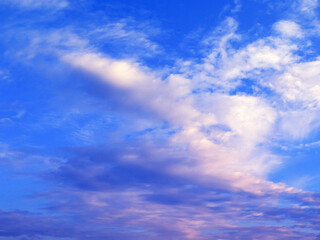 blue sky and purple clouds background