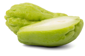 Fresh Sayote, Sliced isolated on white background