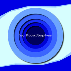 Abstract Round Blue 3D Shadow Background