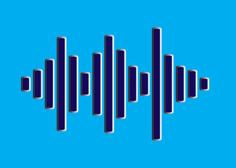 Music wave player logo. Black-white equalizer element. Audio isolated design symbol. Jpeg illustration