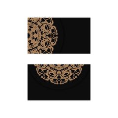 Black business card with luxurious brown pattern for your personality.