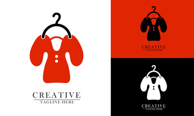 women's clothing elements and logo icon coat hangers