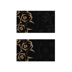 Black business card with Indian brown ornament for your contacts.