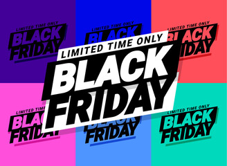 Black friday promotion banner. Poster template. Vector
